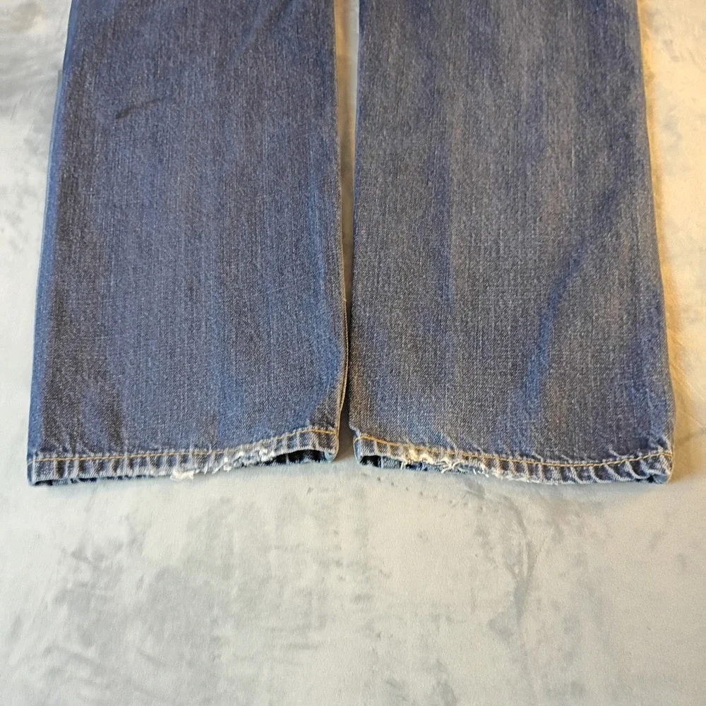 Levis 505 Mens 34x32 Regular Fit Straight Leg Blue Denim Jeans Medium Wash